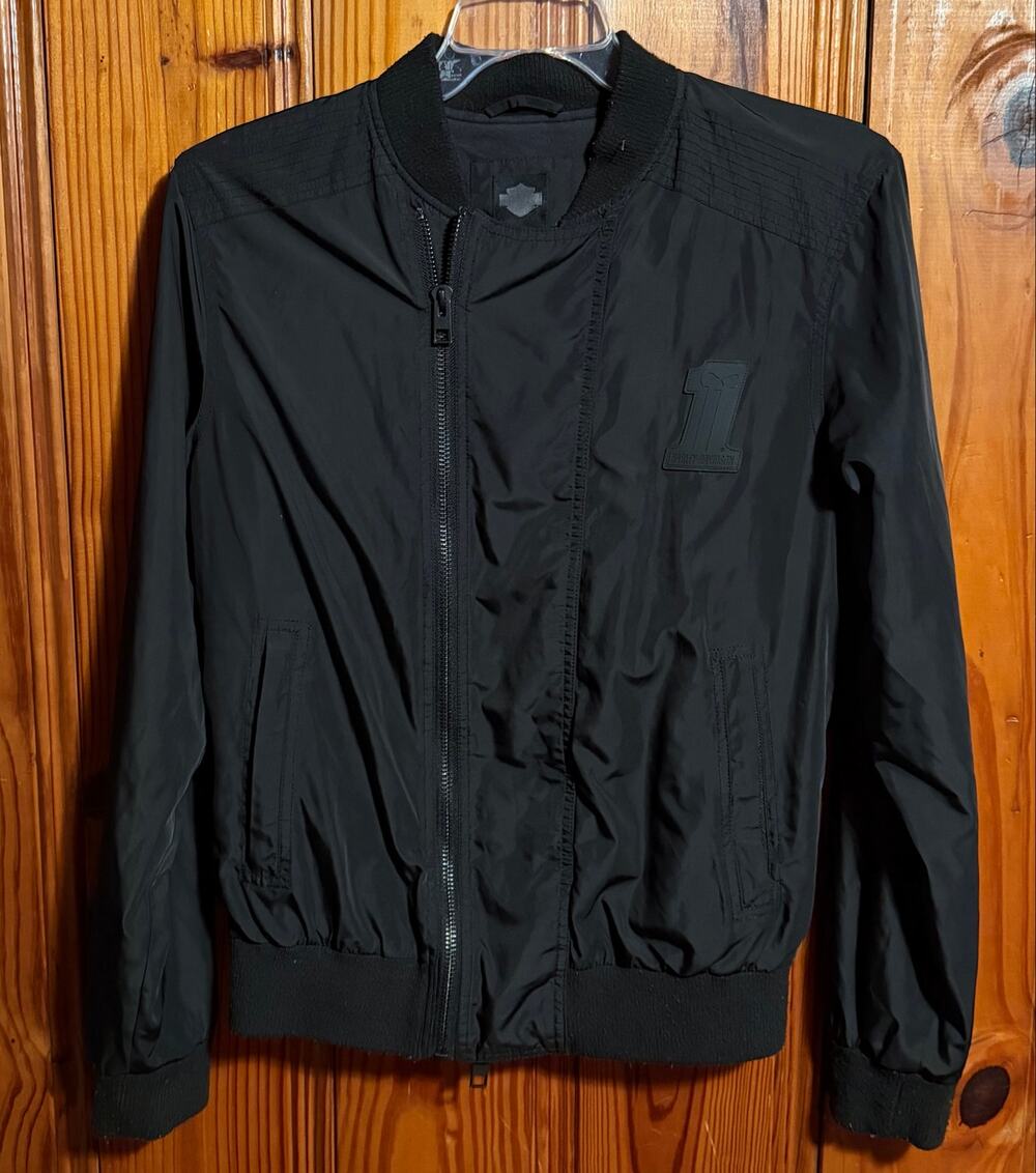 Harley Davidson Men’s Bomber Jacket Full Zip Black polyester biker medium
